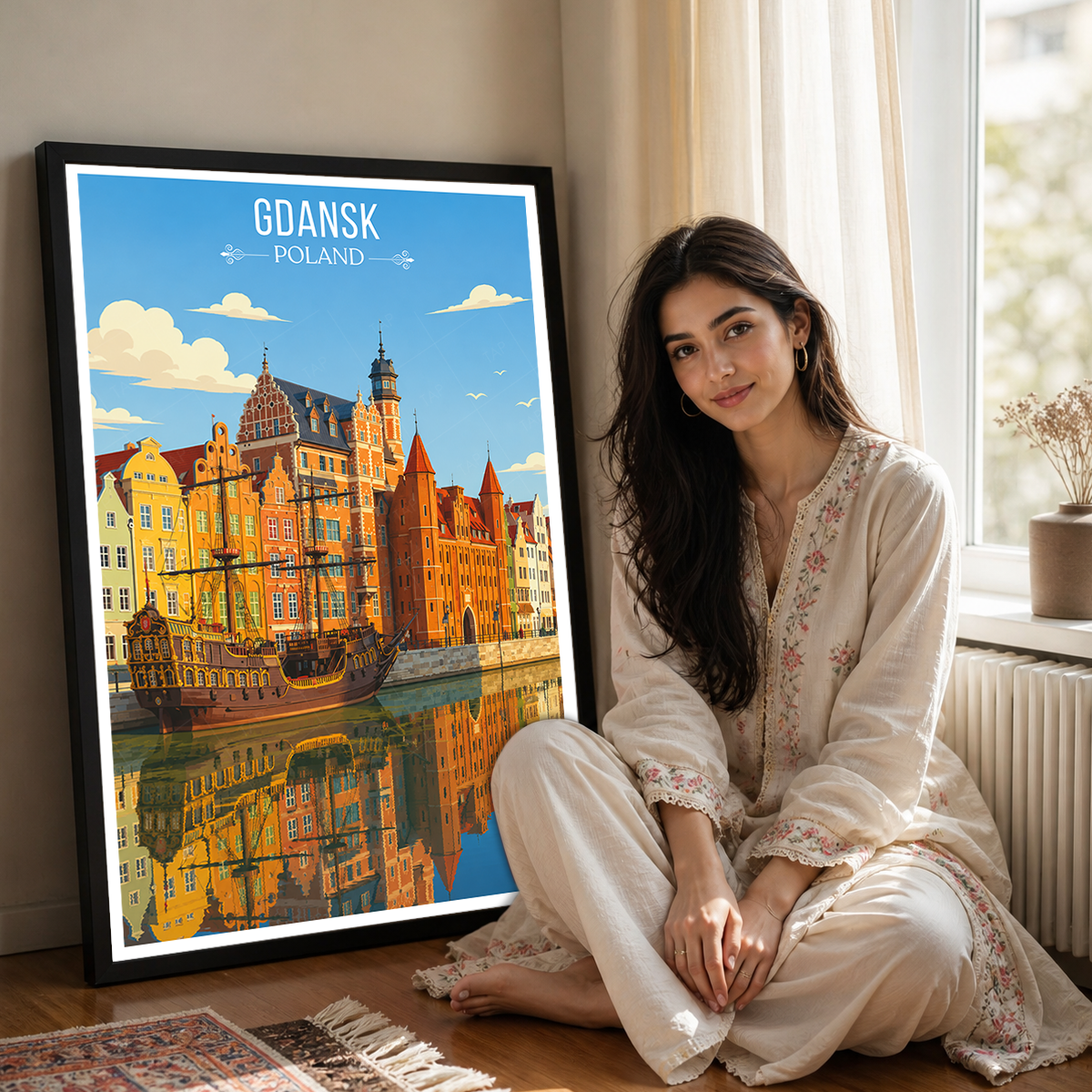 Gdansk - Poland - Travel Poster Vintage Style Wall Art Print - Art Print - Travel Art Poster