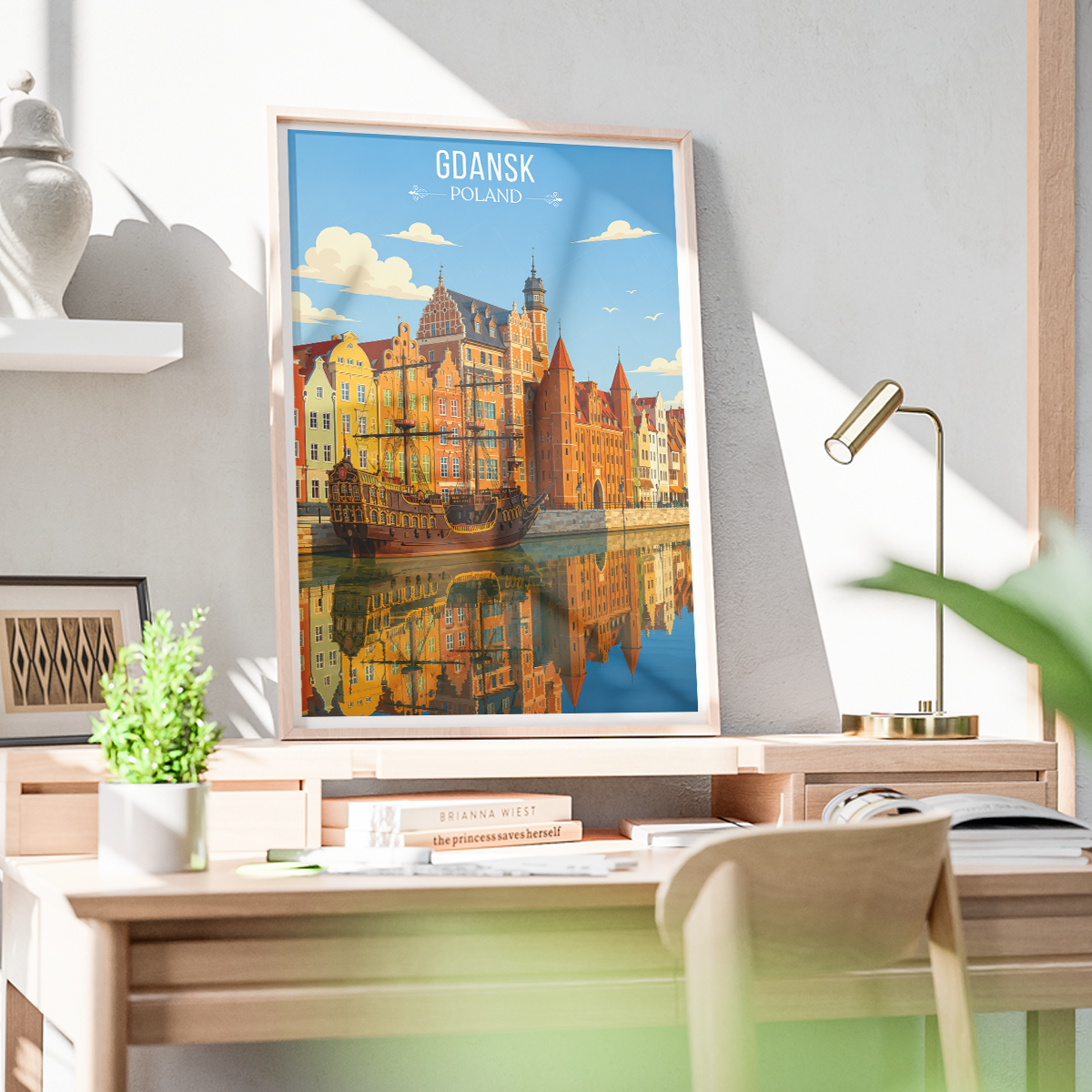 Gdansk - Poland - Travel Poster Vintage Style Wall Art Print - Art Print - Travel Art Poster