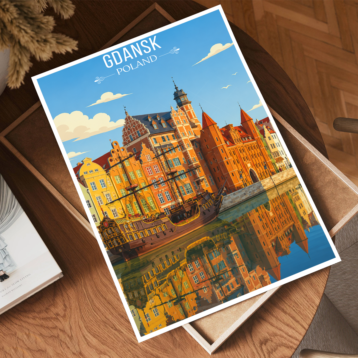 Gdansk - Poland - Travel Poster Vintage Style Wall Art Print - Art Print - Travel Art Poster