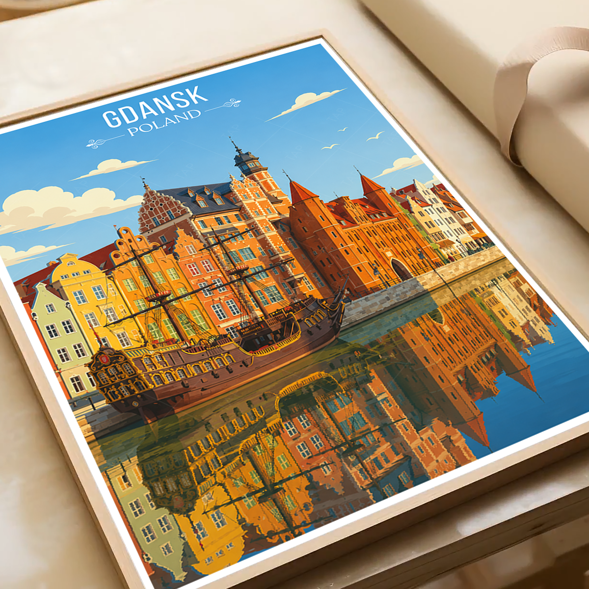 Gdansk - Poland - Travel Poster Vintage Style Wall Art Print - Art Print - Travel Art Poster