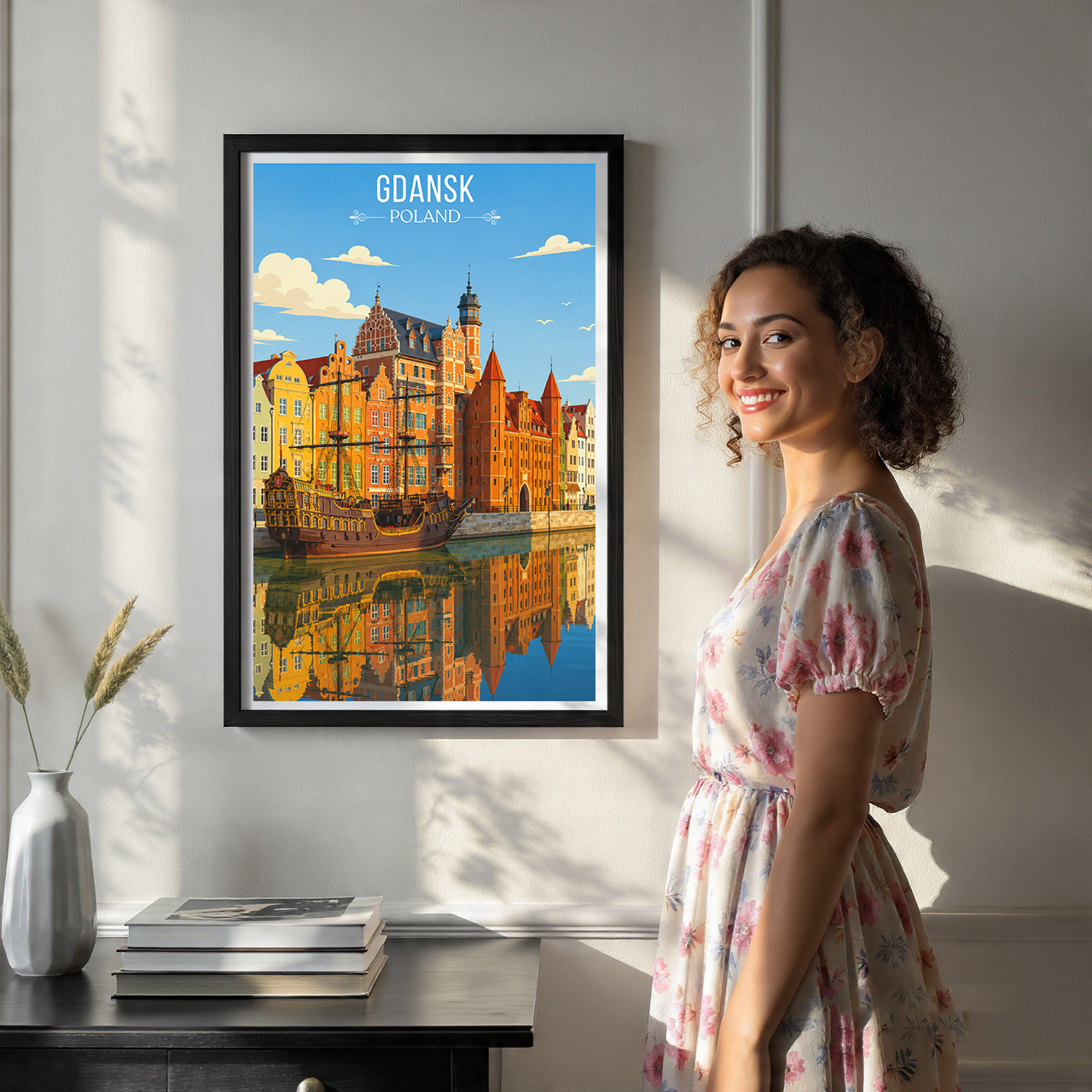 Gdansk - Poland - Travel Poster Vintage Style Wall Art Print - Art Print - Travel Art Poster