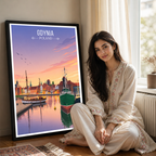 Gdynia - Poland - Travel Poster Vintage Style Wall Art Print
