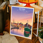 Gdynia - Poland - Travel Poster Vintage Style Wall Art Print