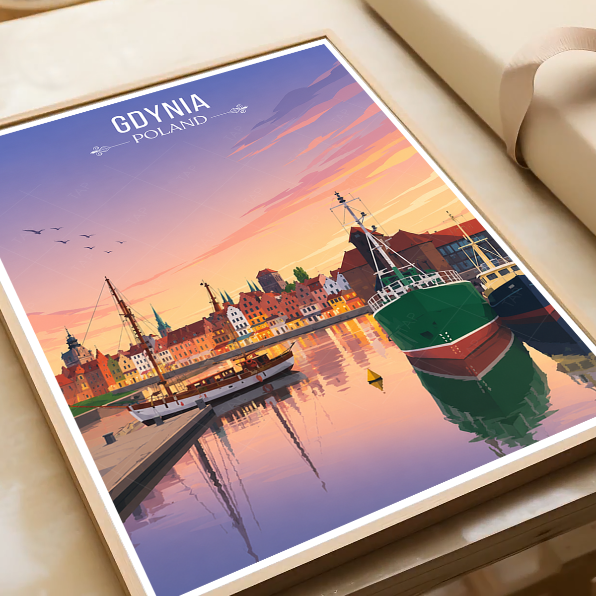 Gdynia - Poland - Travel Poster Vintage Style Wall Art Print