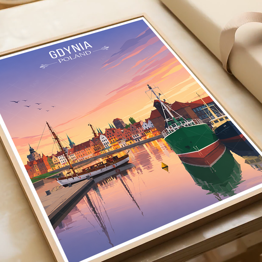 Gdynia - Poland - Travel Poster Vintage Style Wall Art Print - Art Print - Travel Art Poster