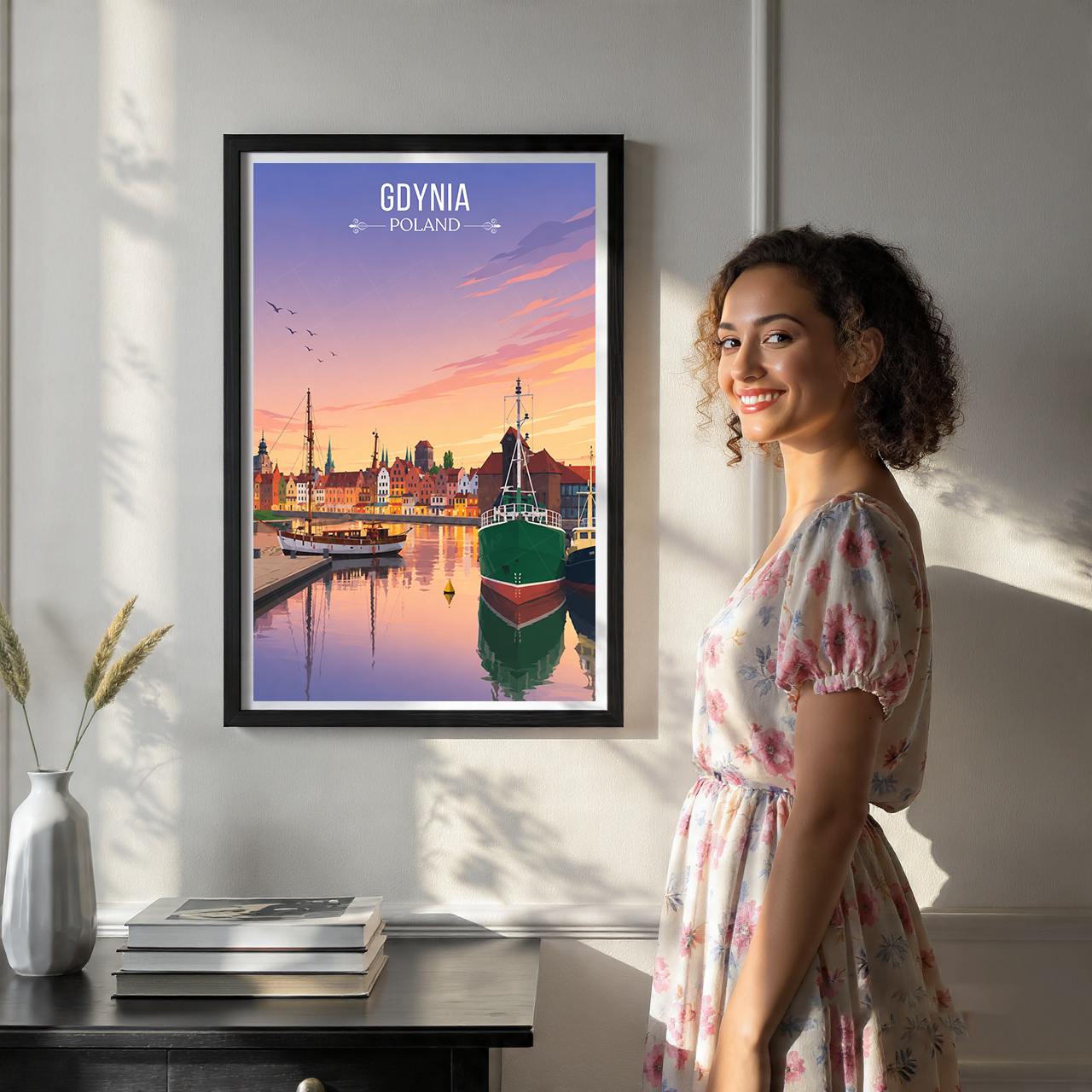 Gdynia - Poland - Travel Poster Vintage Style Wall Art Print