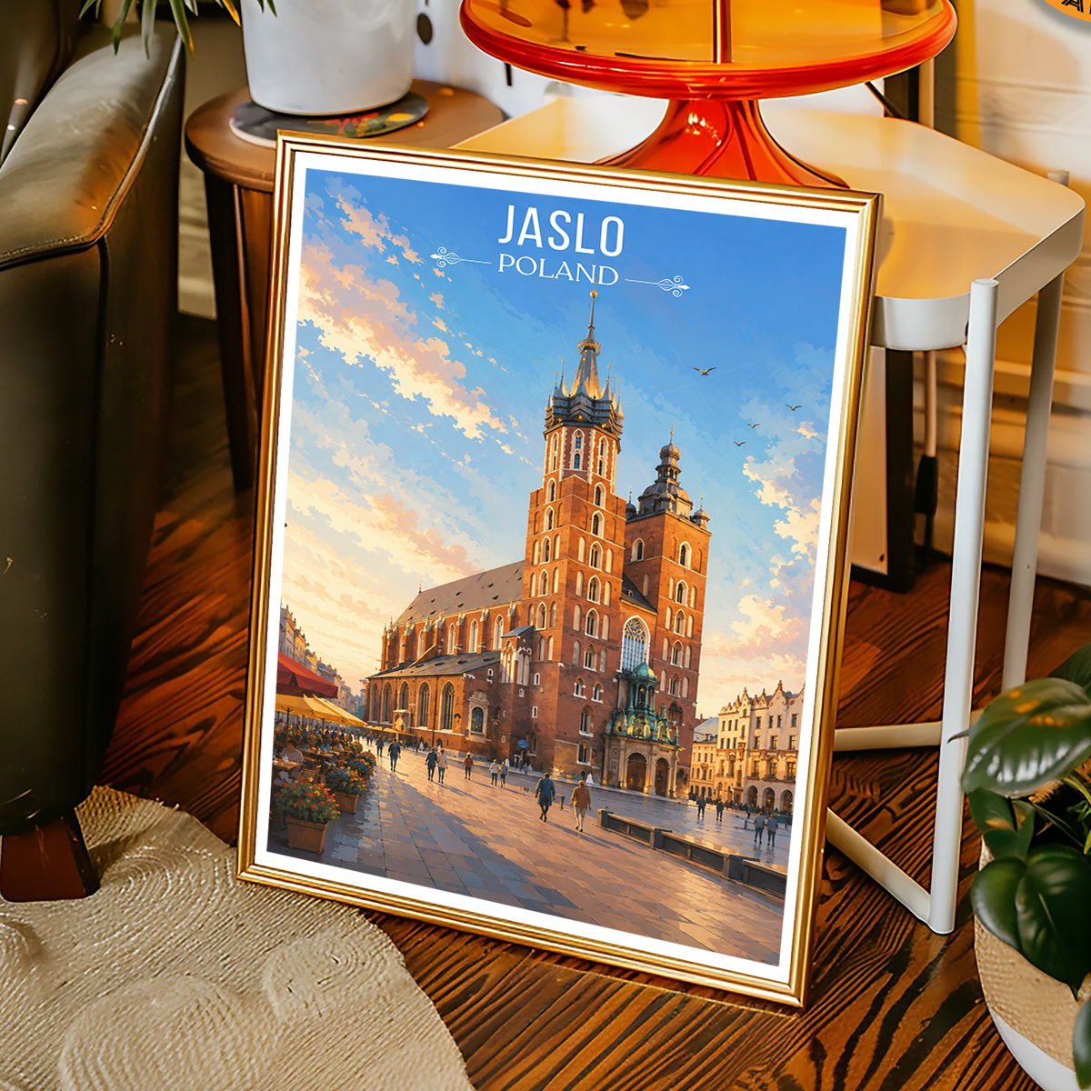 Jaslo - Poland - Travel Poster Vintage Style Wall Art Print
