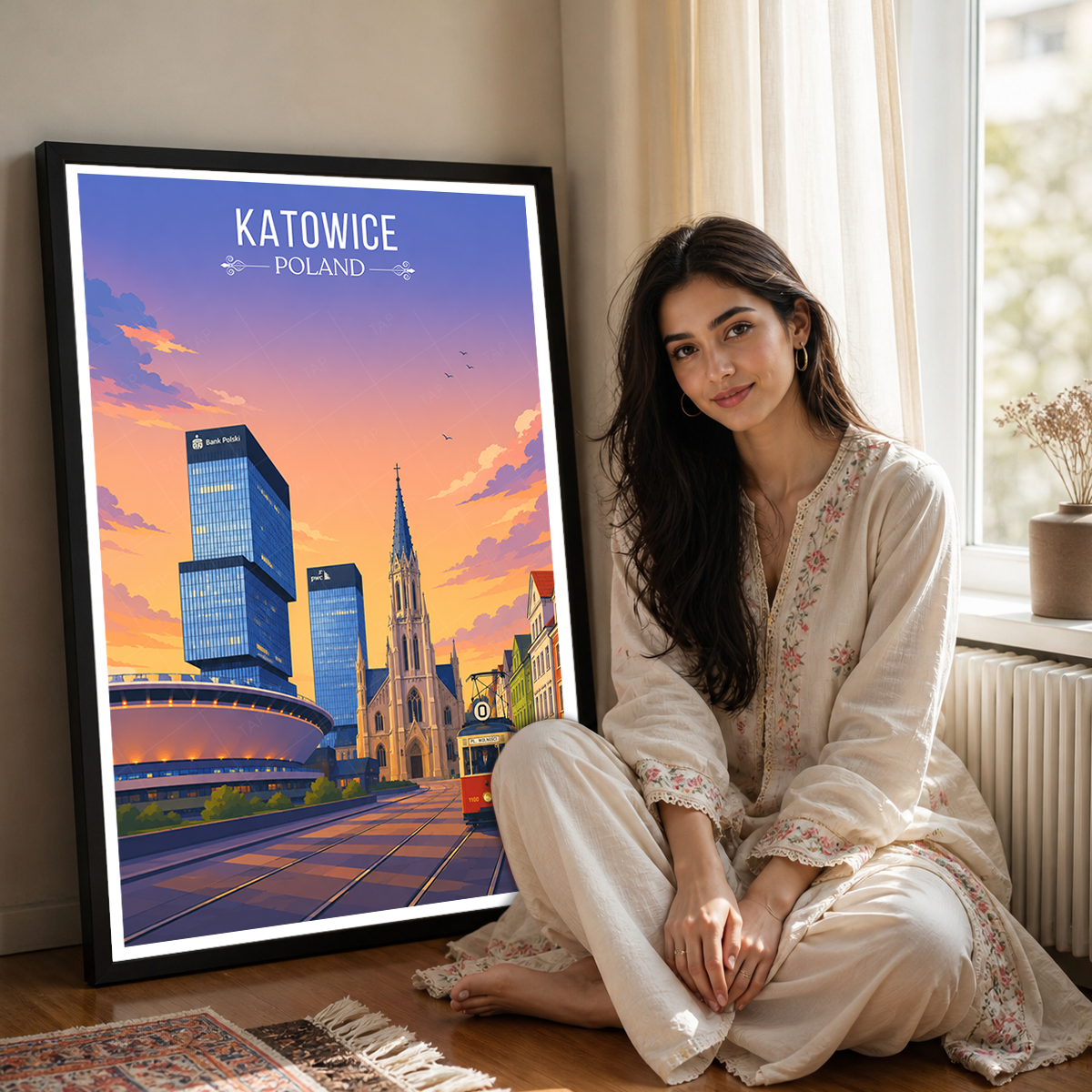 Katowice - Poland - Travel Poster Vintage Style Wall Art Print
