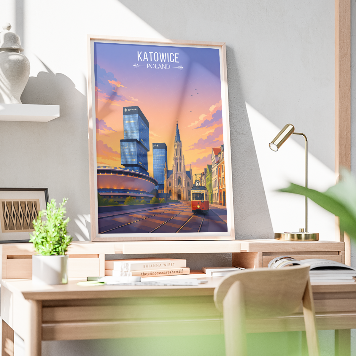 Katowice - Poland - Travel Poster Vintage Style Wall Art Print
