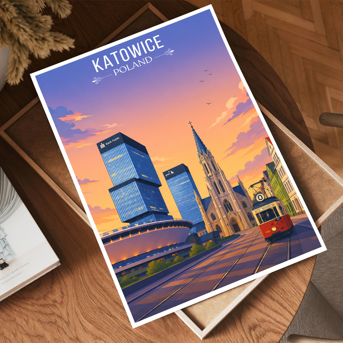 Katowice - Poland - Travel Poster Vintage Style Wall Art Print