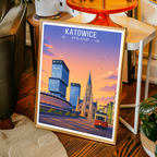 Katowice - Poland - Travel Poster Vintage Style Wall Art Print