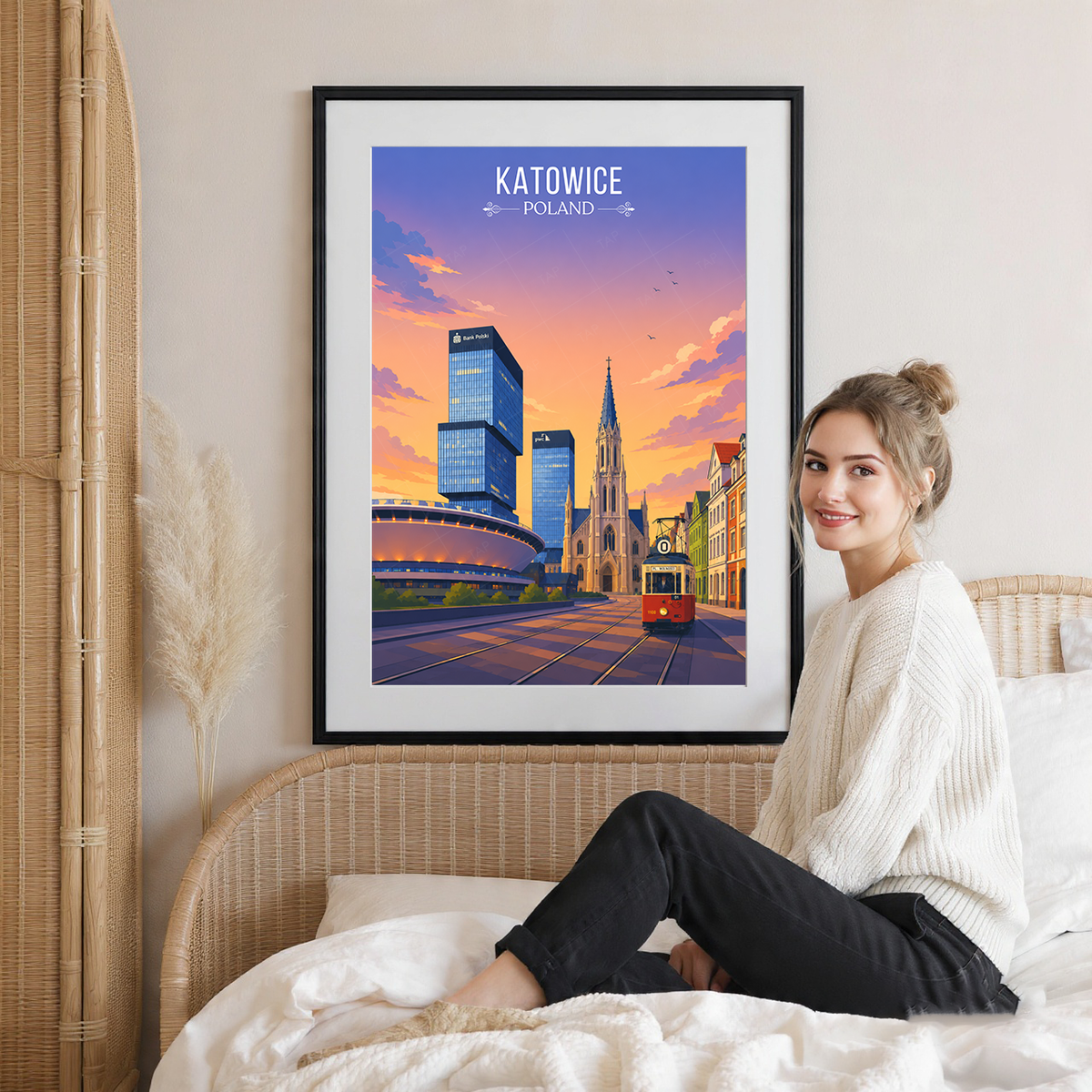 Katowice - Poland - Travel Poster Vintage Style Wall Art Print