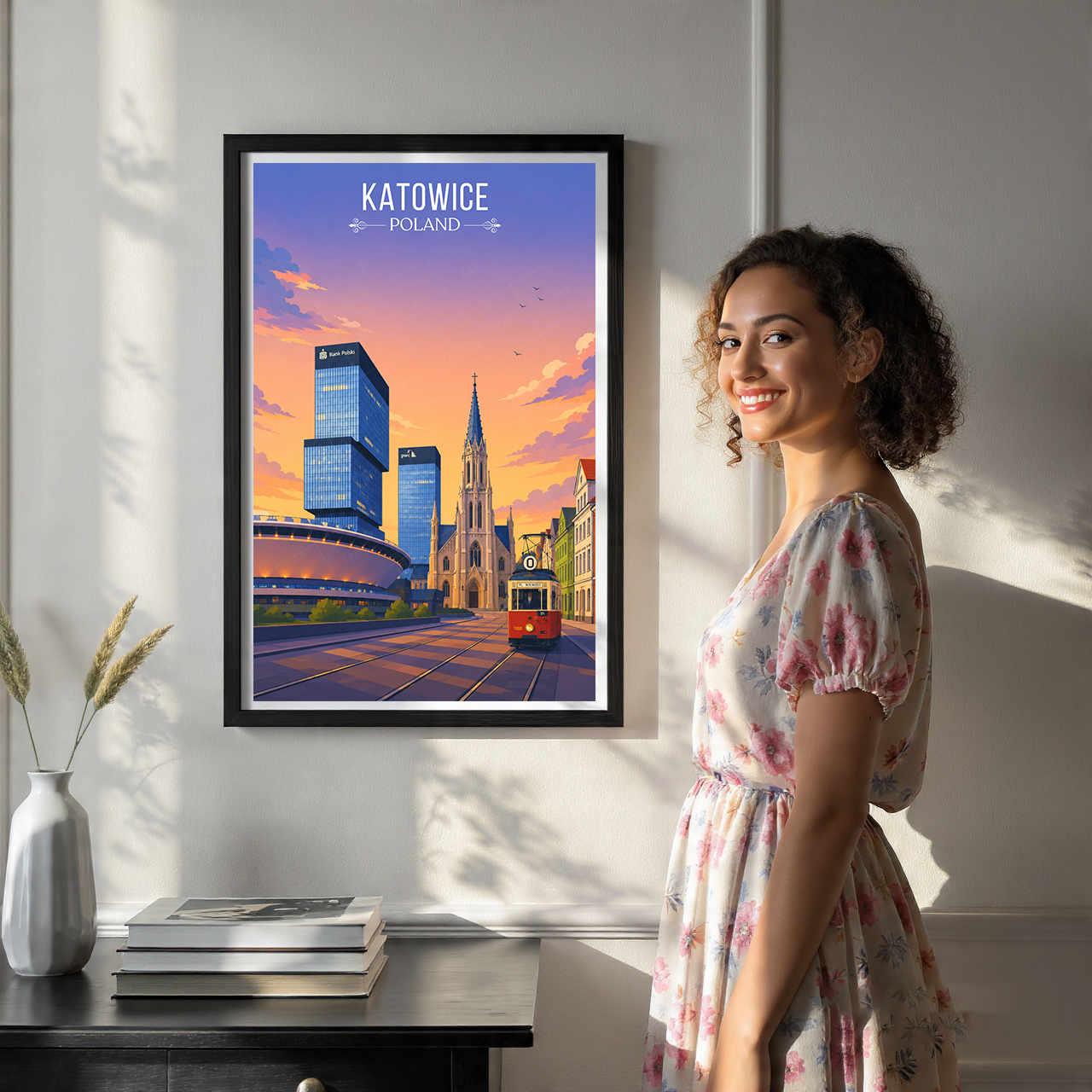 Katowice - Poland - Travel Poster Vintage Style Wall Art Print
