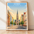 Katowice - Poland - Travel Poster Vintage Style Wall Art Print