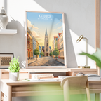 Katowice - Poland - Travel Poster Vintage Style Wall Art Print