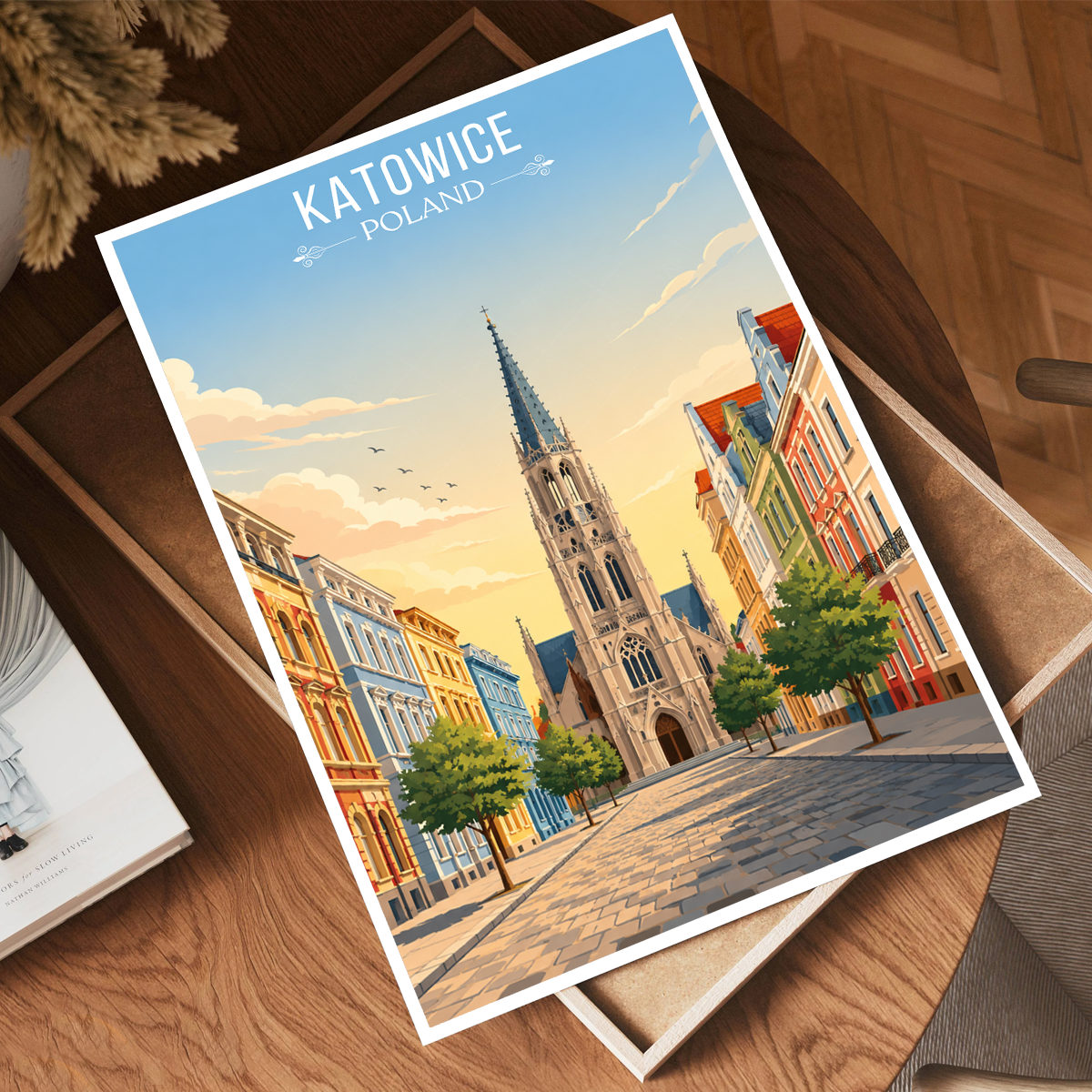 Katowice - Poland - Travel Poster Vintage Style Wall Art Print