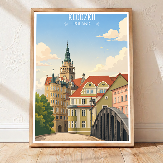 Klodzko - Poland - Travel Poster Vintage Style Wall Art Print - Art Print - Travel Art Poster