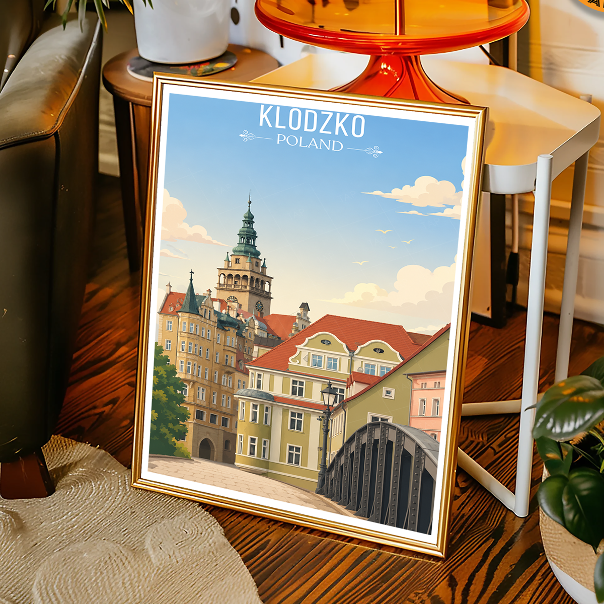 Klodzko - Poland - Travel Poster Vintage Style Wall Art Print - Art Print - Travel Art Poster