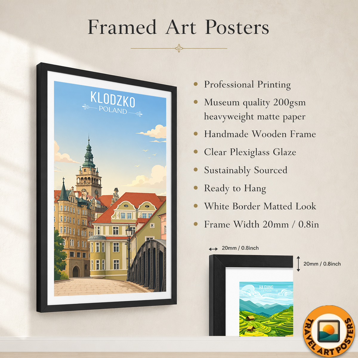 Klodzko - Poland - Travel Poster Vintage Style Wall Art Print - Art Print - Travel Art Poster