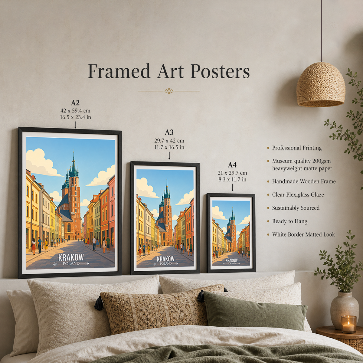 Karakow - Poland - Travel Poster Vintage Style Wall Art Print - Art Print - Travel Art Poster