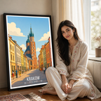 Karakow - Poland - Travel Poster Vintage Style Wall Art Print - Art Print - Travel Art Poster
