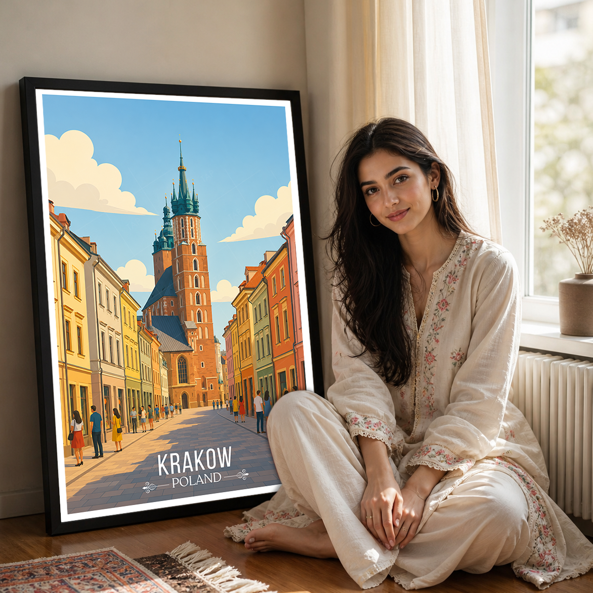 Karakow - Poland - Travel Poster Vintage Style Wall Art Print - Art Print - Travel Art Poster