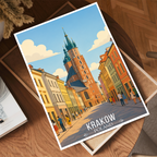 Karakow - Poland - Travel Poster Vintage Style Wall Art Print - Art Print - Travel Art Poster
