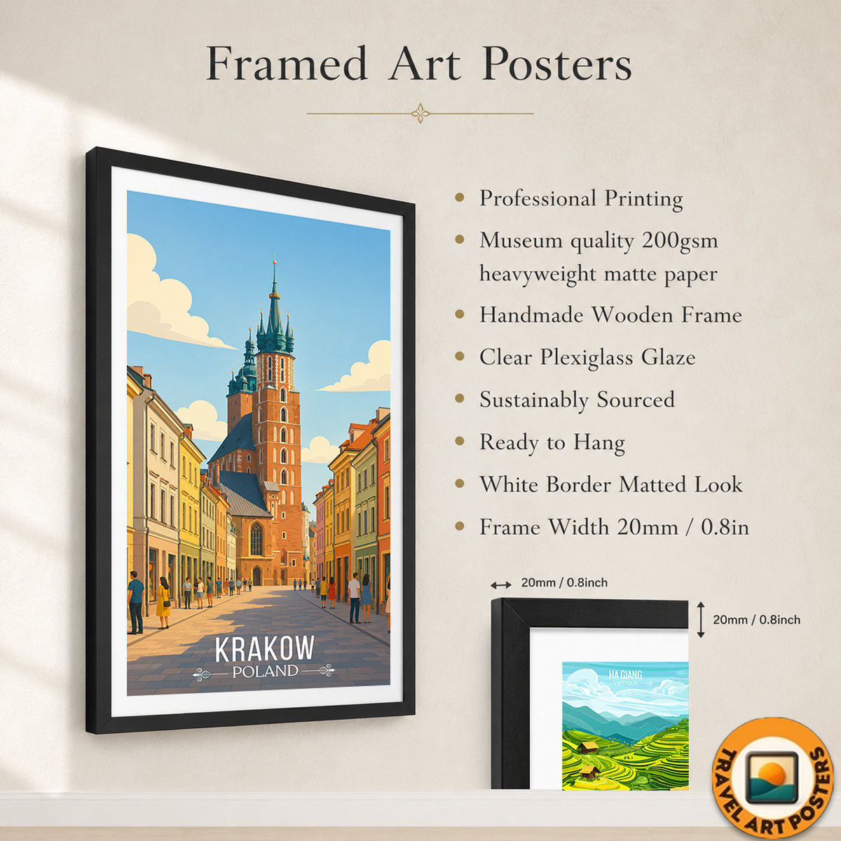 Karakow - Poland - Travel Poster Vintage Style Wall Art Print - Art Print - Travel Art Poster