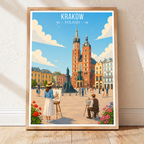Karakow - Poland - Travel Poster Vintage Style Wall Art Print - Art Print - Travel Art Poster