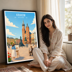 Karakow - Poland - Travel Poster Vintage Style Wall Art Print - Art Print - Travel Art Poster