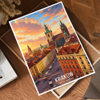 Krakow - Poland - Travel Poster Vintage Style Wall Art Print