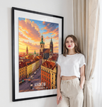 Krakow - Poland - Travel Poster Vintage Style Wall Art Print