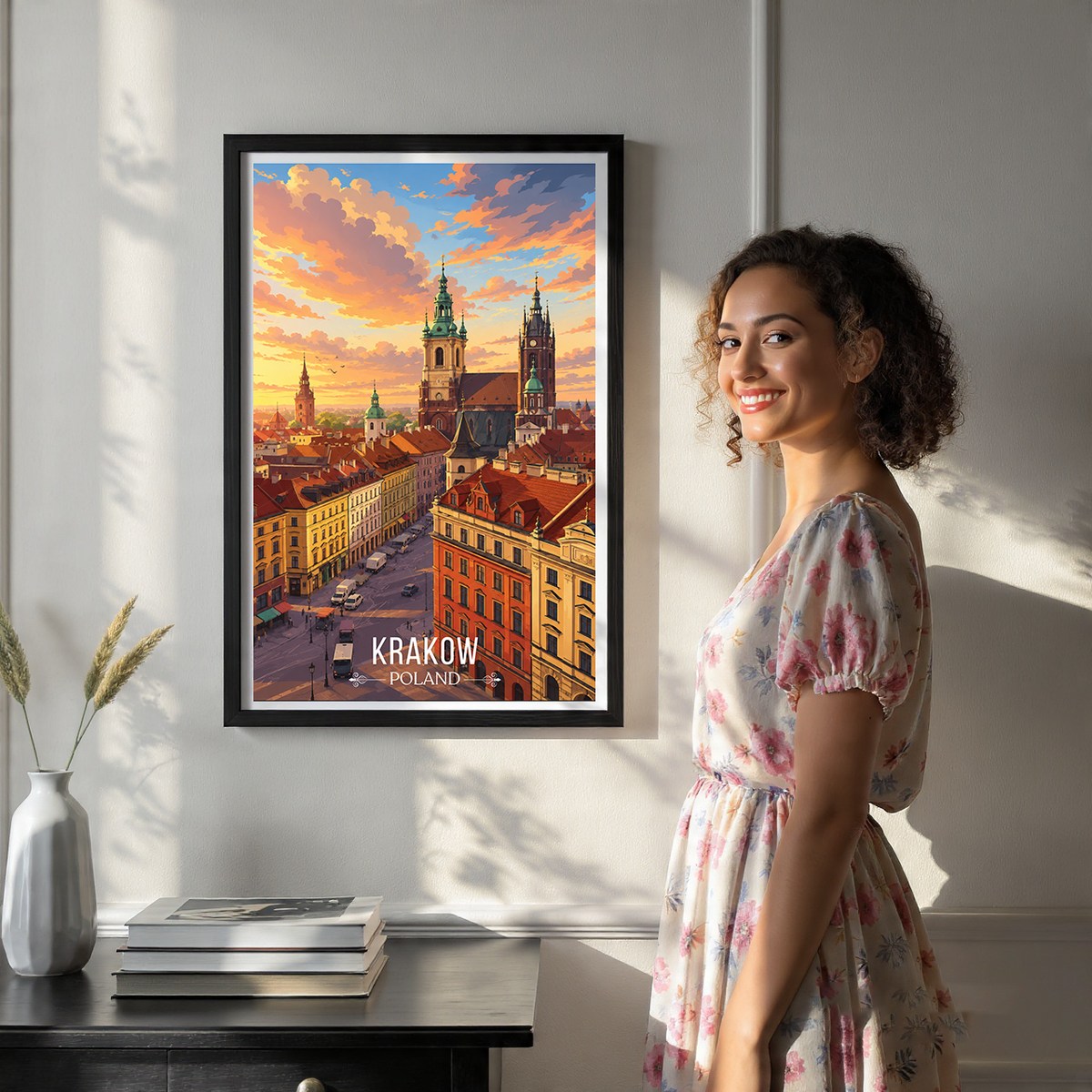 Krakow - Poland - Travel Poster Vintage Style Wall Art Print
