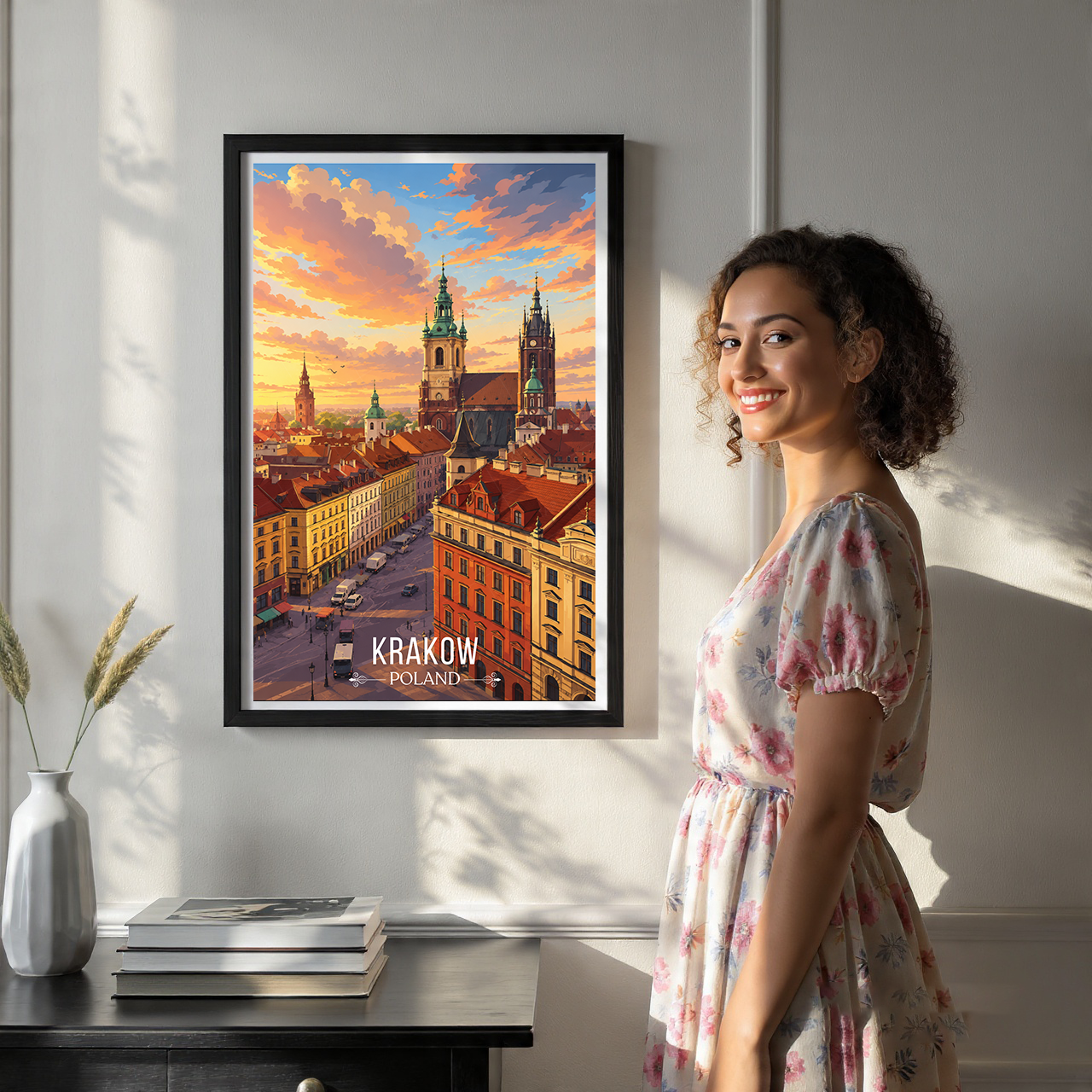 Krakow - Poland - Travel Poster Vintage Style Wall Art Print