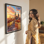 Krakow - Poland - Travel Poster Vintage Style Wall Art Print