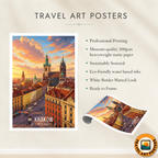 Krakow - Poland - Travel Poster Vintage Style Wall Art Print
