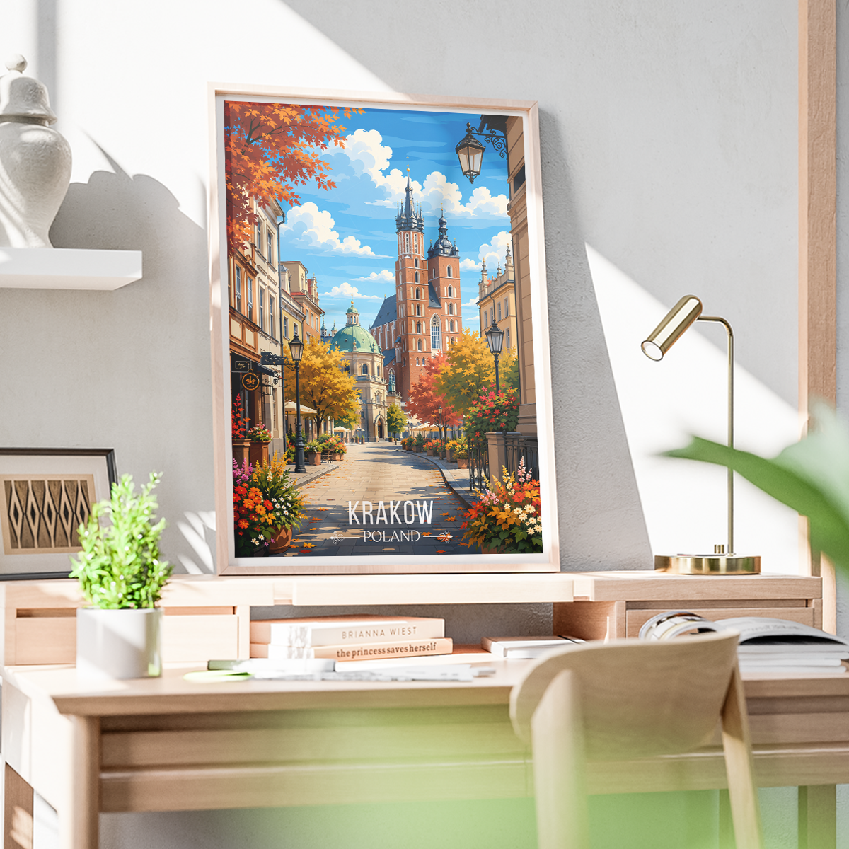Krakow - Poland - Travel Poster Vintage Style Wall Art Print