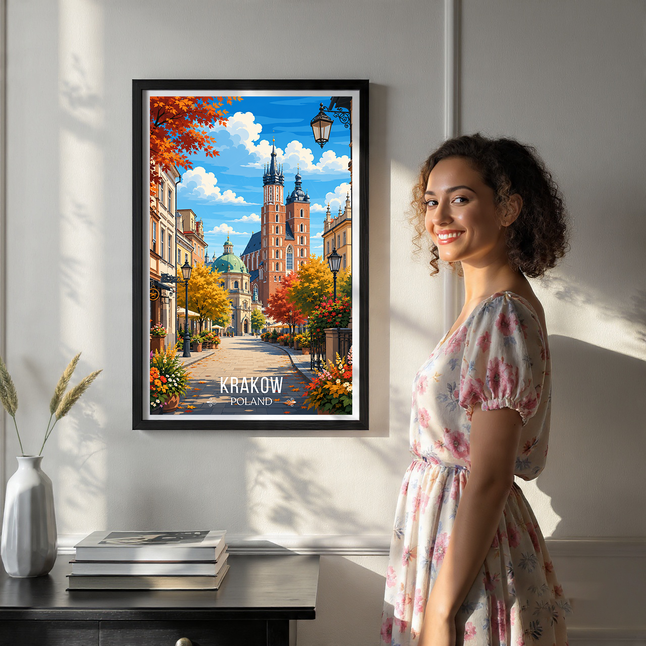 Krakow - Poland - Travel Poster Vintage Style Wall Art Print