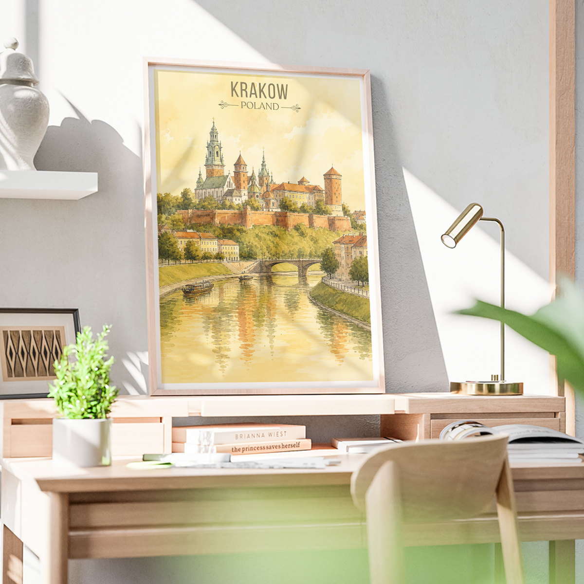Krakow - Poland - Travel Poster Vintage Style Wall Art Print