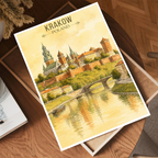 Krakow - Poland - Travel Poster Vintage Style Wall Art Print