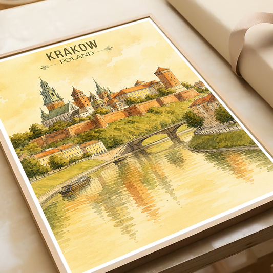 Krakow - Poland - Travel Poster Vintage Style Wall Art Print - Art Print - Travel Art Poster
