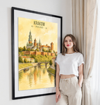 Krakow - Poland - Travel Poster Vintage Style Wall Art Print