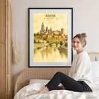Krakow - Poland - Travel Poster Vintage Style Wall Art Print