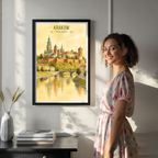 Krakow - Poland - Travel Poster Vintage Style Wall Art Print