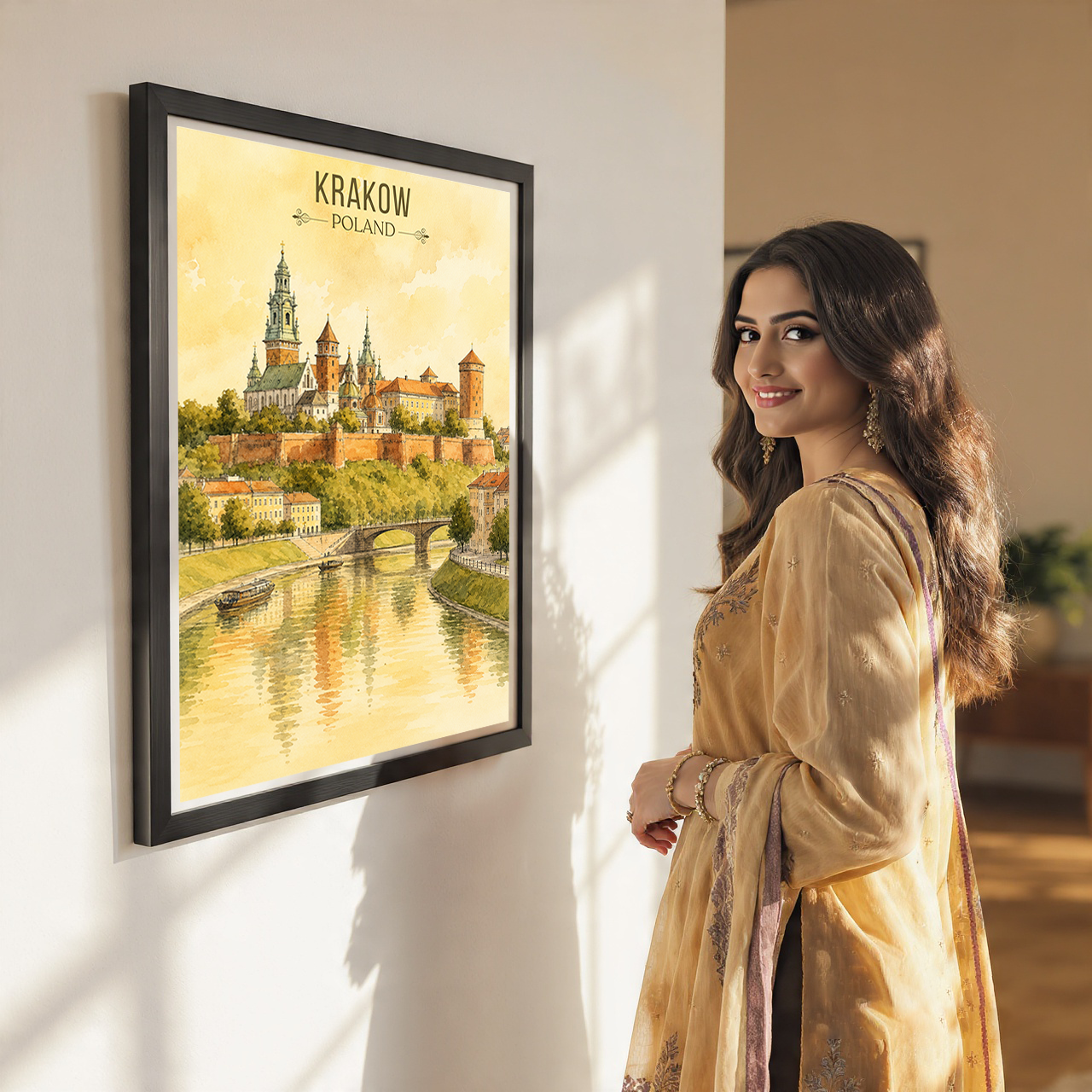 Krakow - Poland - Travel Poster Vintage Style Wall Art Print