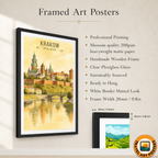Krakow - Poland - Travel Poster Vintage Style Wall Art Print