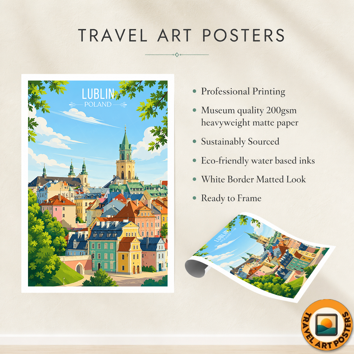 Lubin - Poland - Travel Poster Vintage Style Wall Art Print