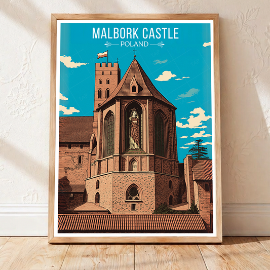 Malbork Castle - Poland - Travel Poster Vintage Style Wall Art Print - Art Print - Travel Art Poster