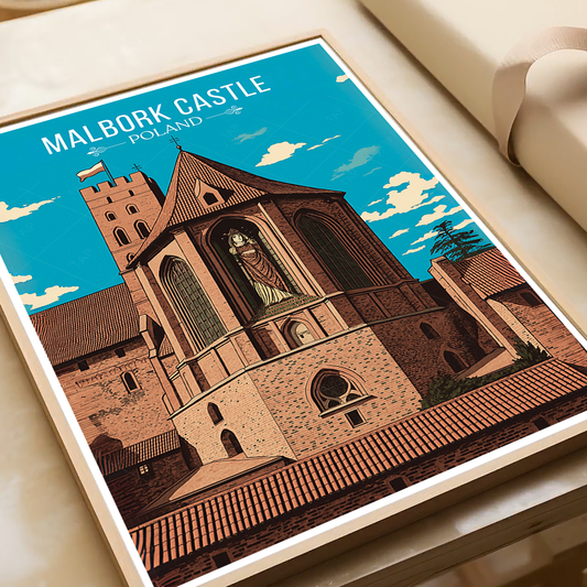 Malbork Castle - Poland - Travel Poster Vintage Style Wall Art Print - Art Print - Travel Art Poster
