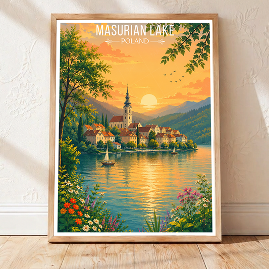 Masurian Lake - Poland - Travel Poster Vintage Style Wall Art Print - Art Print - Travel Art Poster